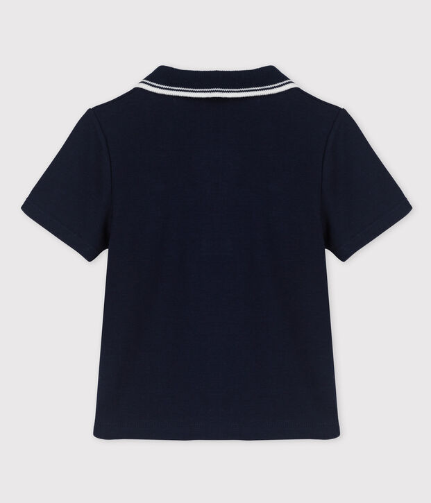 Baby Boys' Short-Sleeved Ribbed Polo Shirt SMOKING