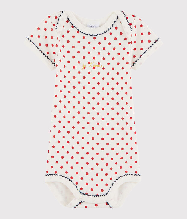 Baby Girls' Short-Sleeved Bodysuit white/red