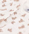 Children's unisex short-sleeved leopard print cotton pyjamas MARSHMALLOW white/MULTICO white