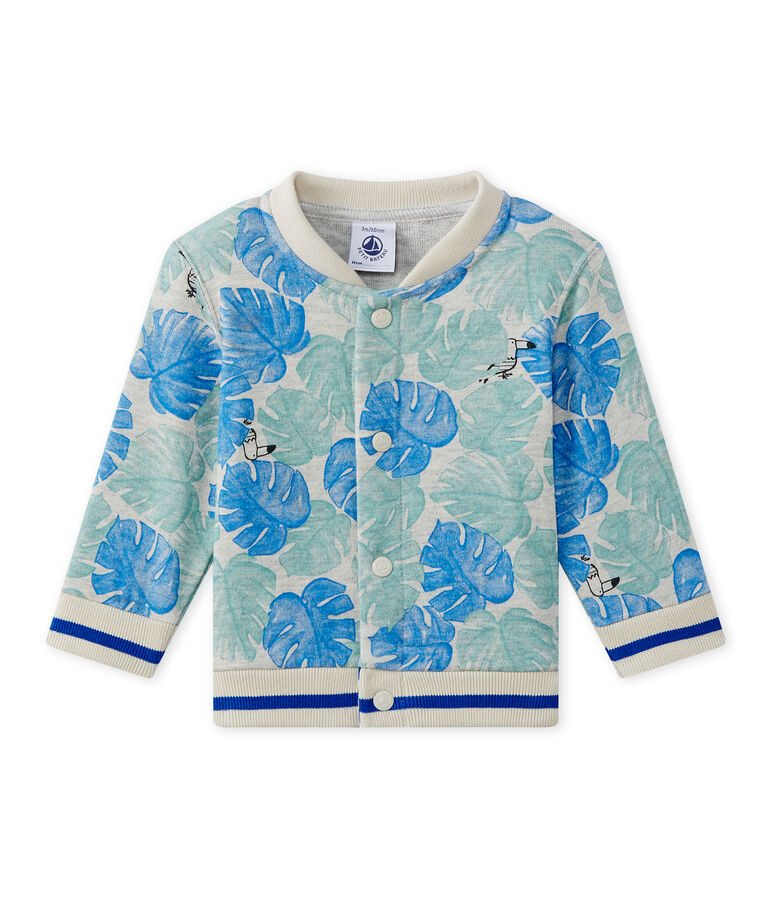 Baby boy's print cardigan BELUGA grey/MULTICO white