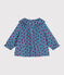 Babies' long-sleeved apple-print corduroy blouse ADRIATIC blue/MULTICO
