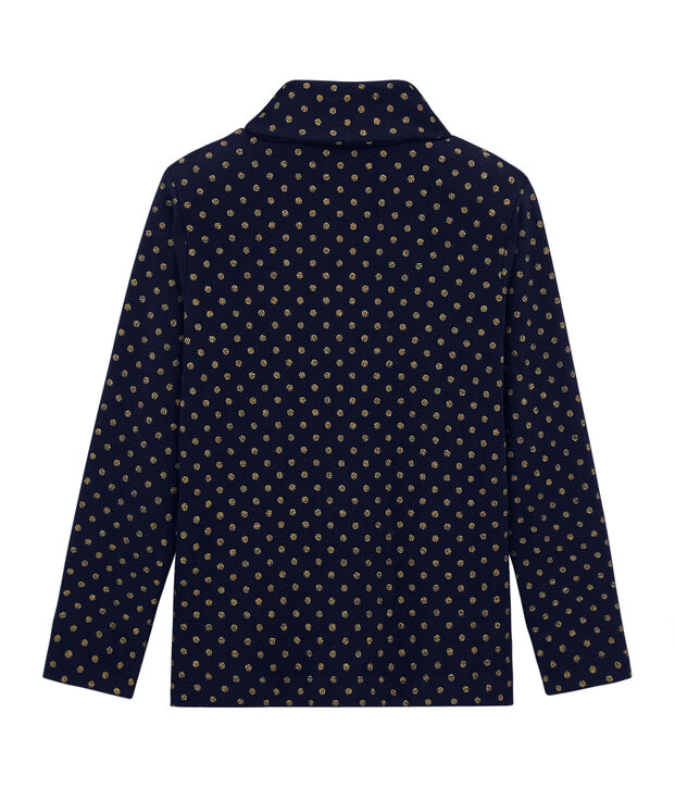 Child's polo neck dotted T-shirt blue/yellow