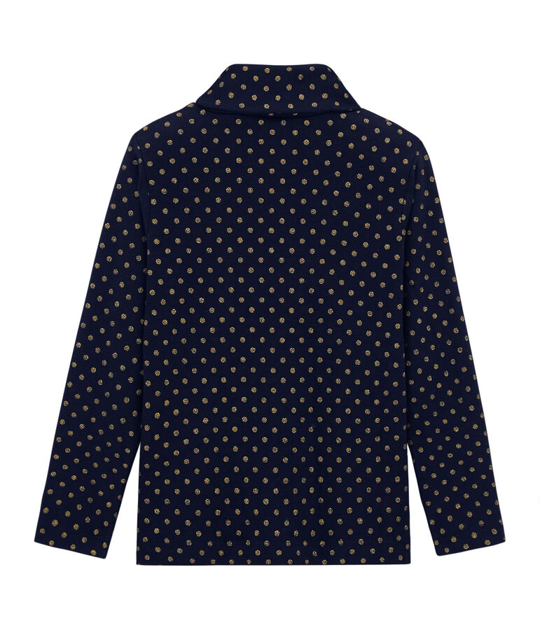 Child's polo neck dotted T-shirt blue/yellow