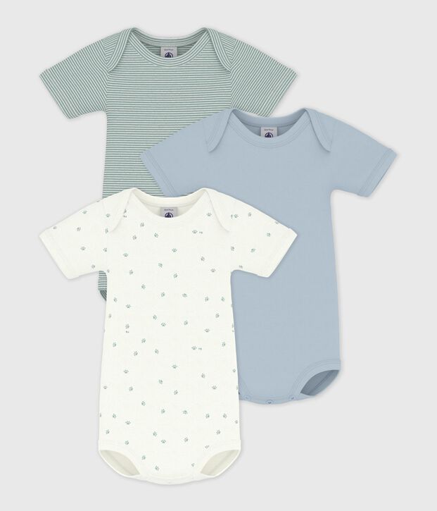 Pack of babies' short sleeved printed cotton bodies multicolor