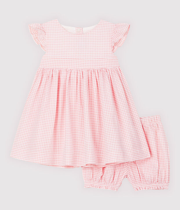 Baby Girls' Dress and Bloomers pink/white
