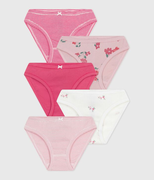 Pack of children's floral-print cotton pants multicolor