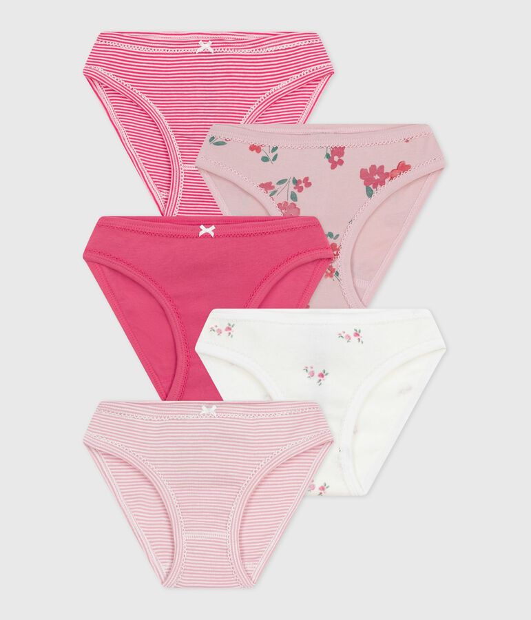 Pack of children's floral-print cotton pants multicolor