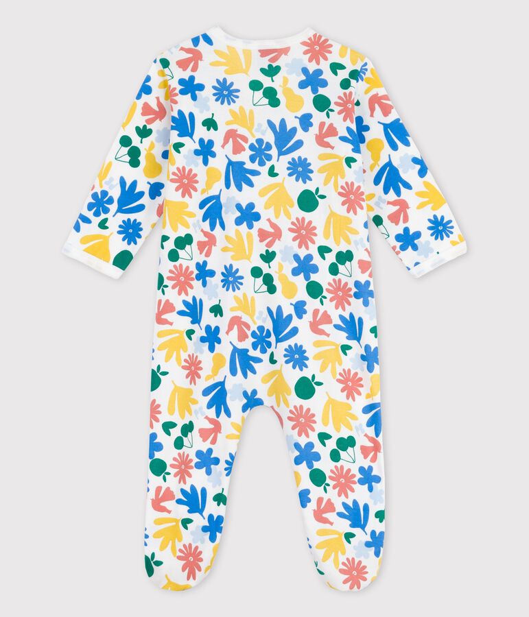 Babies' Floral Cotton Sleepsuit white/multicolor
