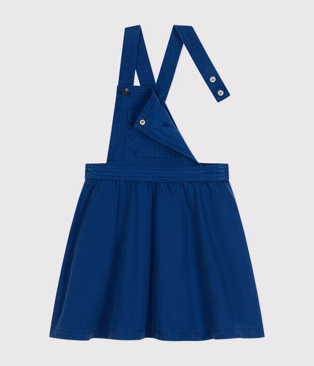 Little girls' serge dungaree dress blue