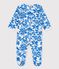 Babies' Botanic Print Cotton Sleepsuit MARSHMALLOW white/BRASIER blue