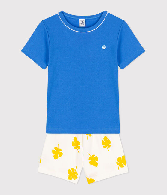 Boys' Blue Cotton Short Pyjamas BRASIER blue/MULTICO white