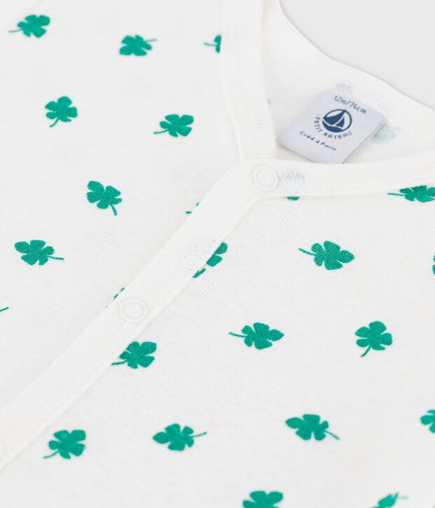 Babies' Cotton/Linen Botanic Print Playsuit white/green