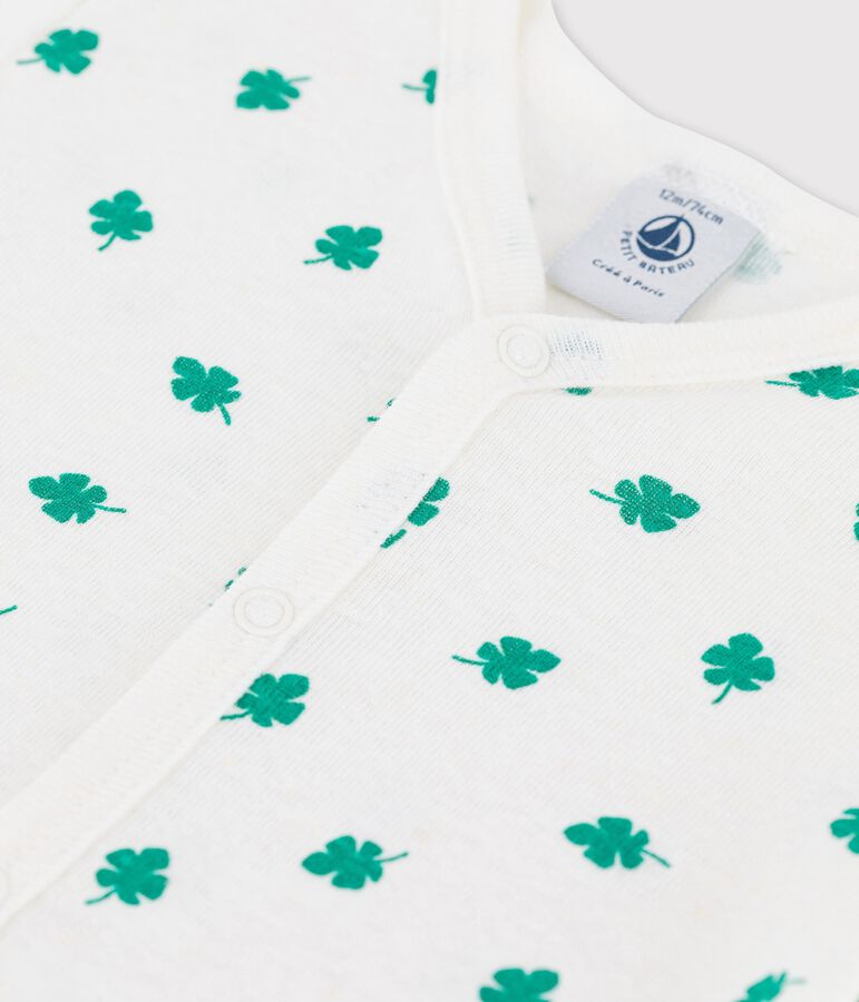 Babies' Cotton/Linen Botanic Print Playsuit white/green