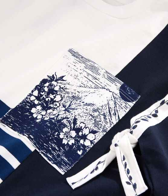 Women's Breton top Christoph Rumpf x Petit Bateau MARSHMALLOW white/SMOKING blue
