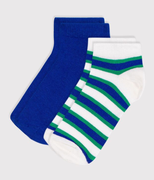 Children's stripy cotton socks - 2-pack multicolor