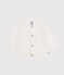 Babies' Openwork Knitted Cotton Cardigan MARSHMALLOW white