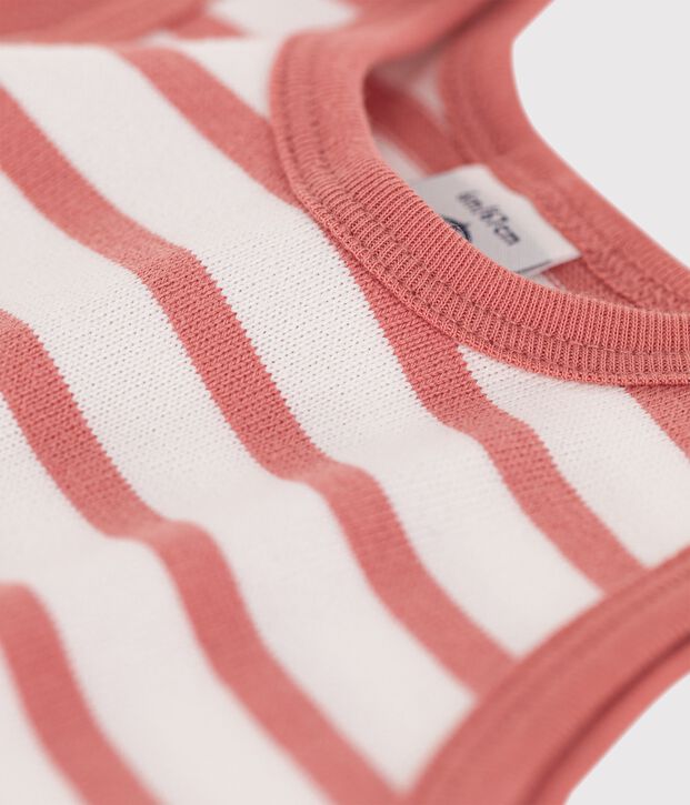 Babies' Thick Jersey Playsuit white/pink