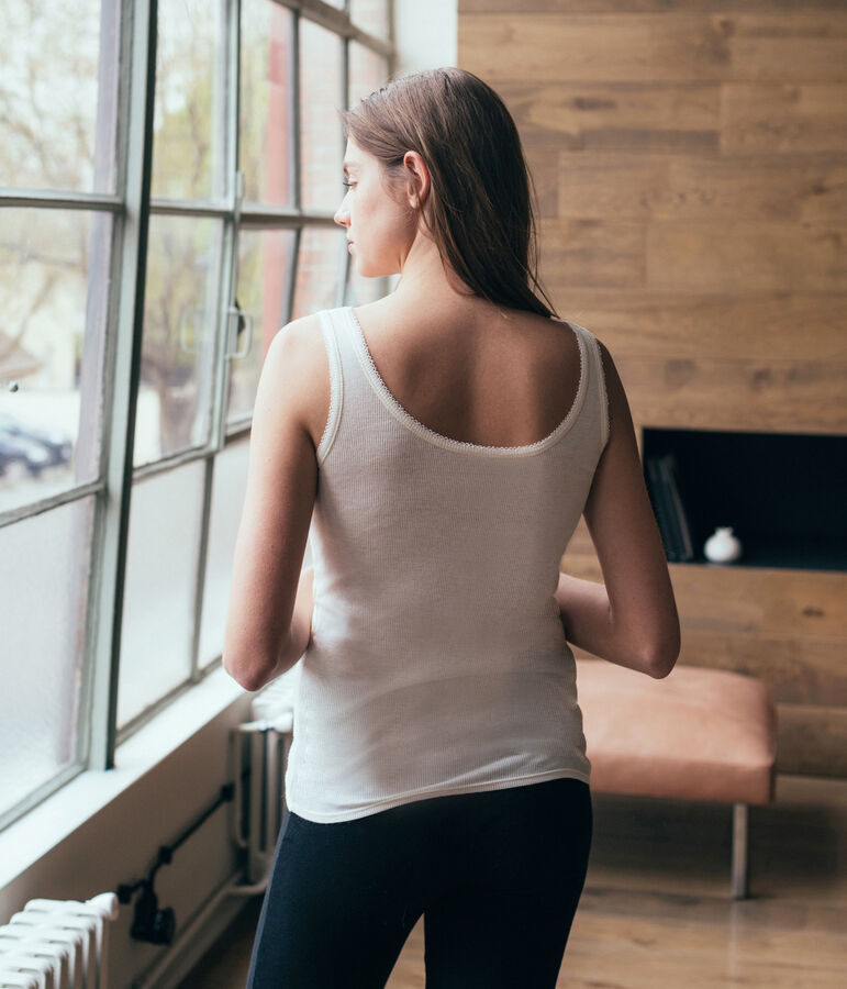 Women's Sleeveless Top in 2x2 Rib Knit white