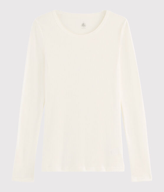 Women's Wool/Cotton Blend T-Shirt MARSHMALLOW white