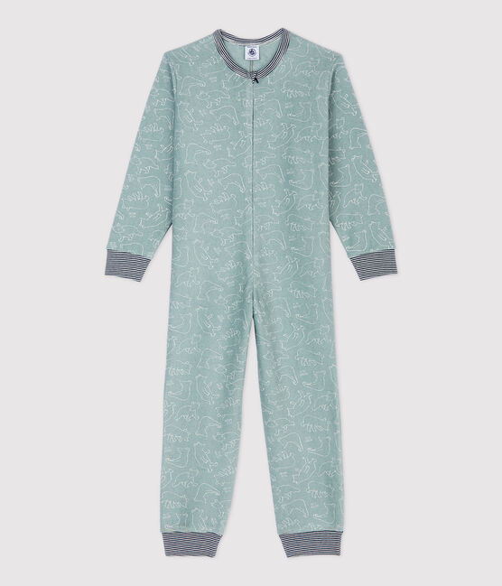 Unisex Bear Brushed Terry Towelling Jumpsuit SEDUMBLUE /MARSHMALLOW