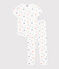 Children's printed pyjamas with short sleeves and long legs MARSHMALLOW white/MULTICO white