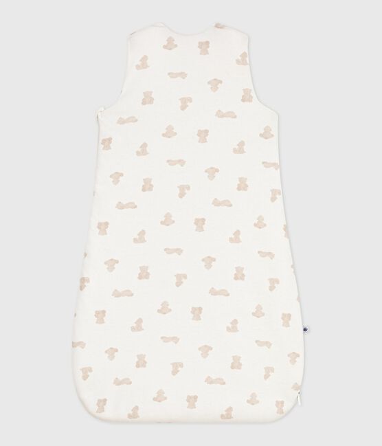 Babies' 2 TOG bear-print cotton sleeping bag MARSHMALLOW /BRUN