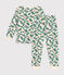 Children's Christmas tree print pyjamas in brushed fleece AVALANCHE white/MULTICO