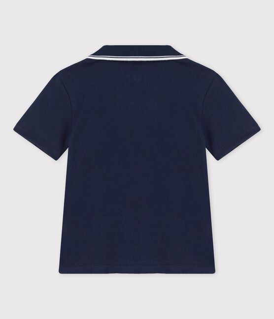 Boys' Short-Sleeved Jersey Polo Shirt SMOKING blue