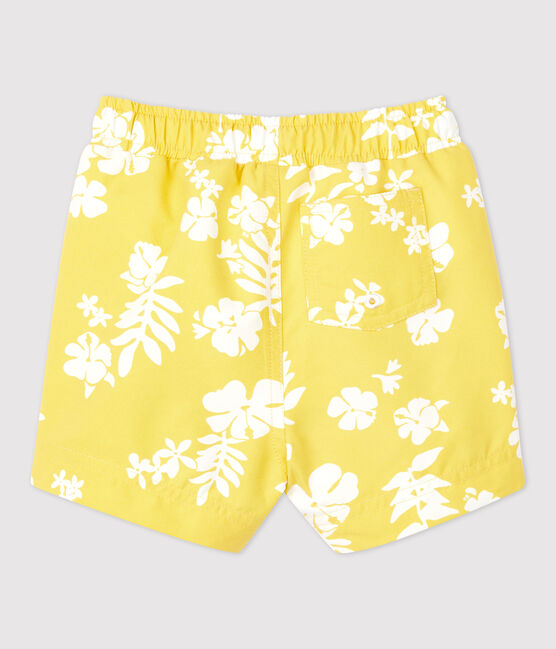 Babies' Eco-Friendly Swim Shorts ORGE yellow/MARSHMALLOW white
