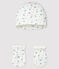 Newborn Babies' Bonnet and Mittens Set in Rib Knit variante 1