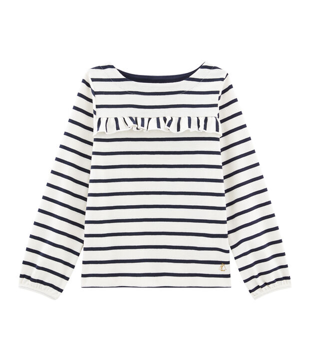 Girls' T-Shirt white/blue