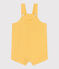 Babies' short-legged plain cotton gauze dungarees ORGE yellow
