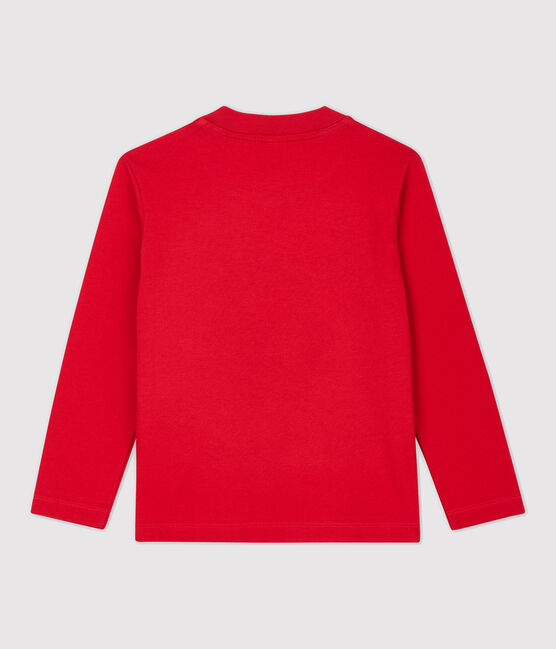 Boys' Long-Sleeved Cotton T-Shirt TERKUIT red