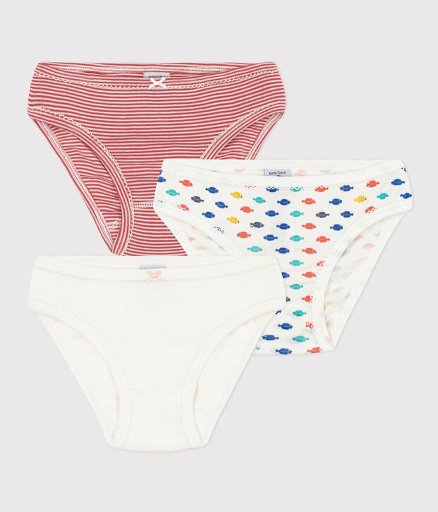 Girls' Sealife Themed Cotton Briefs - 3-Pack multicolor