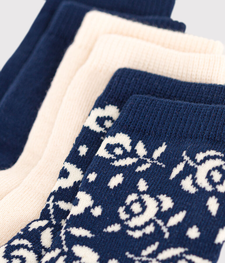 Babies' Floral Cotton Socks - 3-Pack multicolor