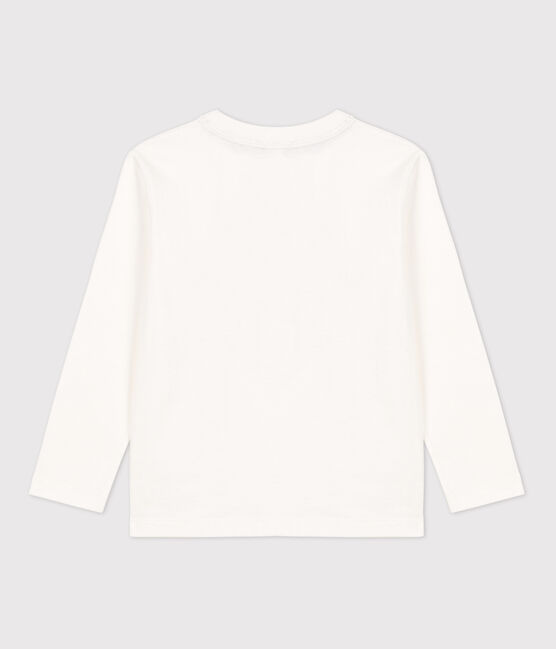 Boys' Long-Sleeved Cotton T-Shirt MARSHMALLOW white