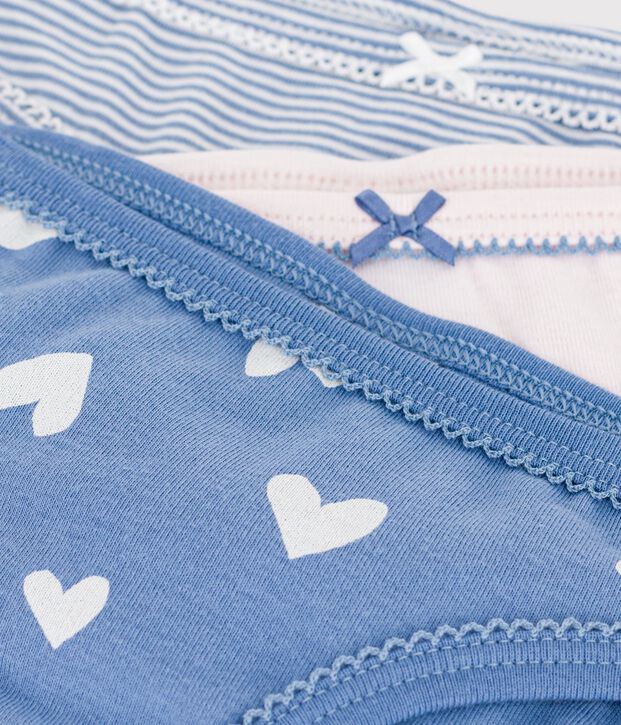 Pack of children's cotton pants with hearts multicolor