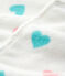 Babies' Heart Patterned Fleece Onesie MARSHMALLOW white/MULTICO white