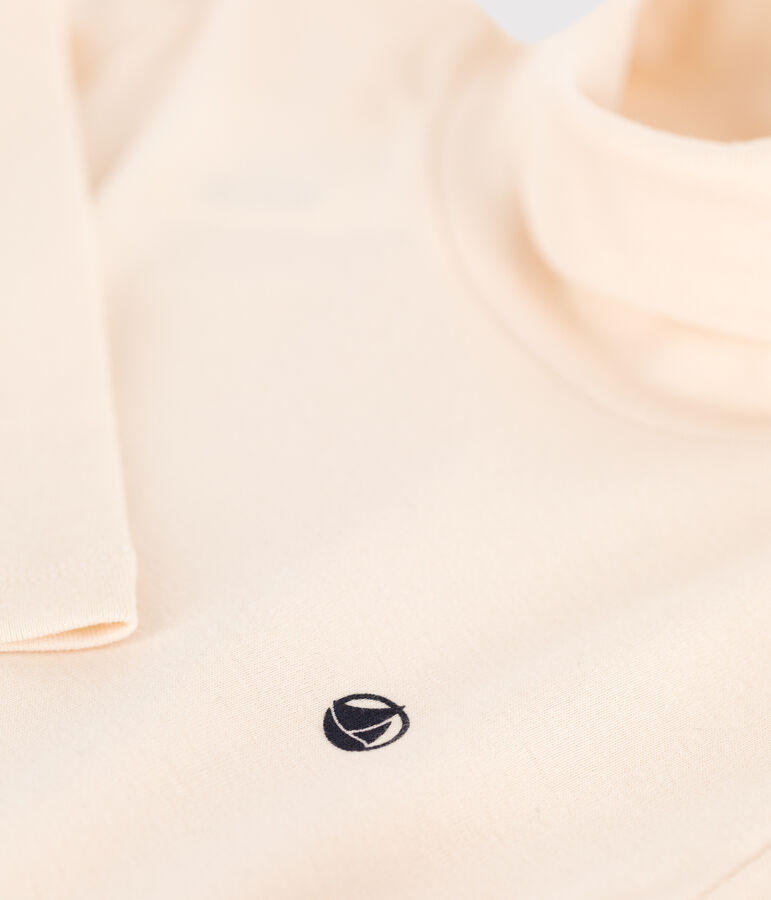 Children's Unisex Cotton Polo Neck Ecru