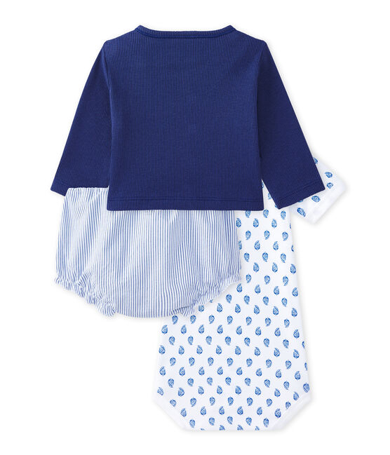 Baby boys' 3-piece set CHALOUPE blue/ECUME white/PERSE