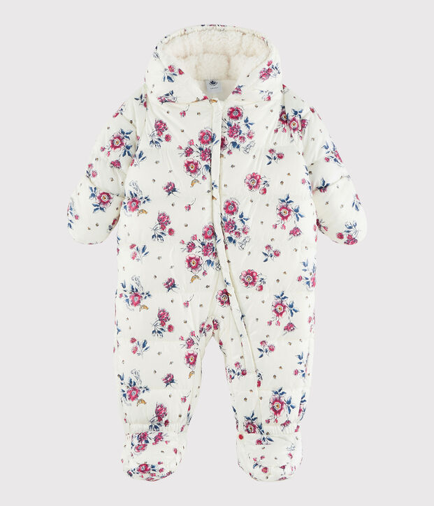 Baby's unisex snowsuit white/pink/multicolor