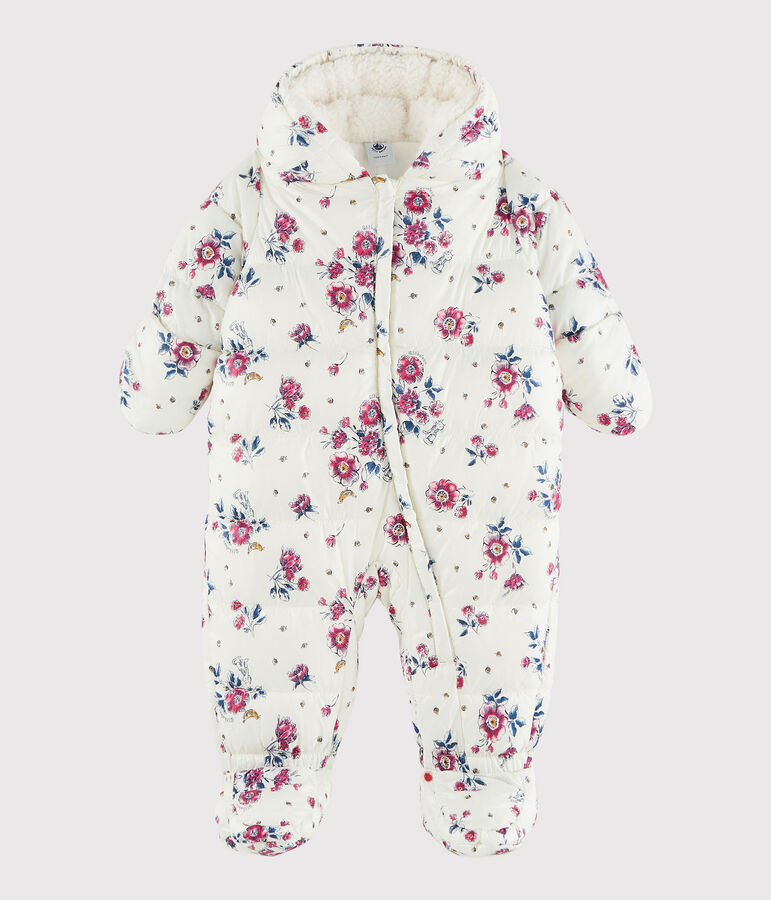 Baby's unisex snowsuit white/pink/multicolor
