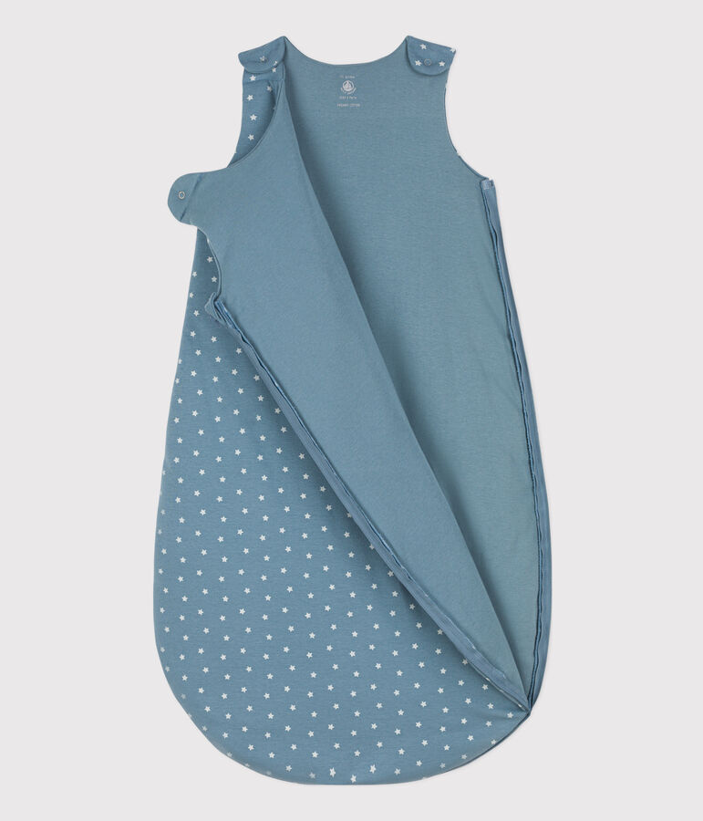 Babies' Starry Cotton Sleeping Bag blue/ecru
