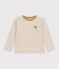 Children's long-sleeved stripy T-shirt beige/ecru/beige