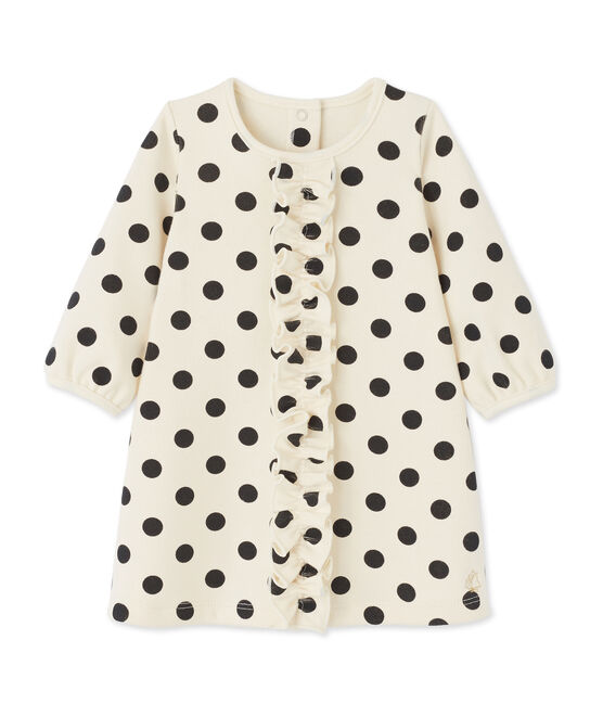 Robe bébé fille à pois COQUILLE beige/CAPECOD grey