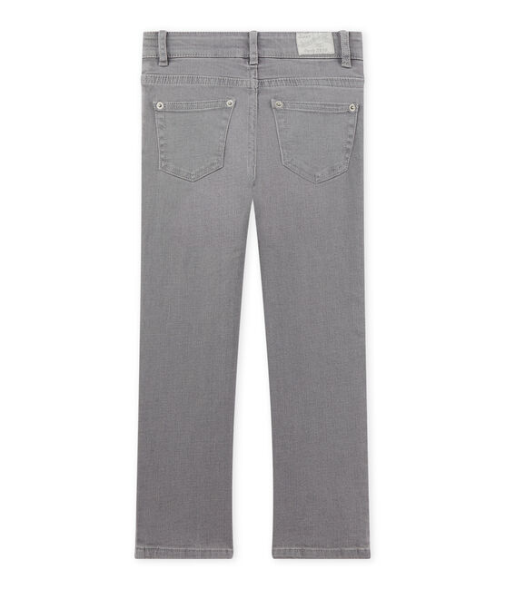 Girls' skinny trousers in stretch denim Gris grey