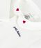 Babies' body with an embroidered collar and a message on the chest MARSHMALLOW red/CORRIDA white