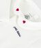 Babies' body with an embroidered collar and a message on the chest white/red