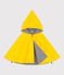 Baby rain cape in cotton and coated knit fabric yellow