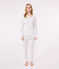 Women's cotton heart print pyjamas MARSHMALLOW white/MULTICO white
